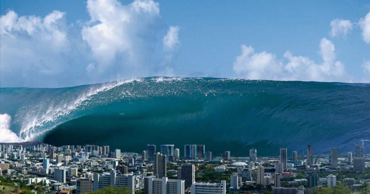 How Far Inland Would A 2 Mile-High Tsunami Travel?