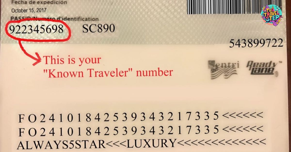 Locating the Known Traveler Number on a Global Entry Card